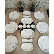 Keramika Mermer Desen 16 Parça 6 Kişilik Kahvaltı Takımı