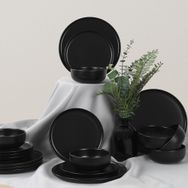 Keramika Nordic Mat Siyah 18 Parça 6 Kişilik Yemek Takımı
