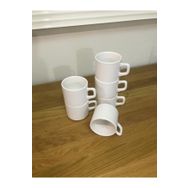 Keramika Stackable 6 Adet Beyaz 8 cm Çay Fincanı