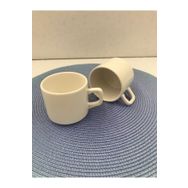 Keramika Stackable Beyaz 8 cm 2'li Çay Fincanı