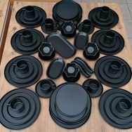 Keramika Stackable Mat Siyah 63 Parça 12 Kişilik Kahvaltı Takımı