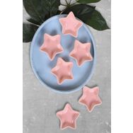 Keramika Yıldız Mat Açık Pembe Mini 8 cm 6 Adet Çerezlik Sosluk