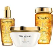 Kerastase Le Bain 250 ml Şampuan Elixir Ultime Le 200 ml Maske L'huile Originale 100 ml Bakım Yağı Saç Bakım Seti