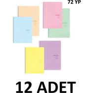 Keskin Color 12 Adet 6 Kareli 6 Çizgili A4 Pastel Show Spiralli 72 Yaprak Renkli Defter