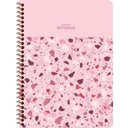Keskin Color 16.5x22.5 cm Terazzo Pembe Çizgili Defter