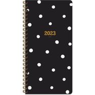 Keskin Color 2023 Spiralli Siyah Puantiye Karton Kapak 8x16 cm Haftalık Cep Ajandası