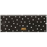 Keskin Color AJ-65 Siyah Puantiye 12x33.5 2023 Haftalık Masa Ajandası