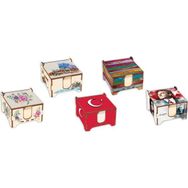 Keskin Color Çiçek Ahşap Küp Blok