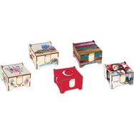 Keskin Color Çiçek Ahşap Küp Blok