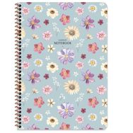 Keskin Color Çiçek Spiralli Mavi Karton Kapak 80 Yaprak A4 Kareli Defter
