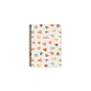 Keskin Color Çizgili 16x22 cm 80 Yaprak Karton Kapak Telli Defter 60 gr Beyaz Sayfa Coffee