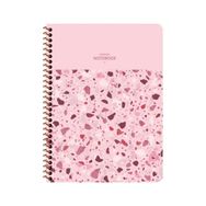 Keskin Color Çizgili 16x22 cm 80 Yaprak Plastik Kapak 60 gr Beyaz Sayfa Terazzo Telli Defter