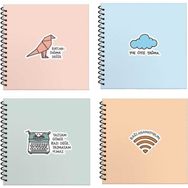 Keskin Color Hisli Şeyler 16 x 15 cm 50 Yaprak + Farklı Model Çizgili Defter 4'lü Defter