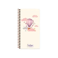Keskin Color La Plume Spiralli Pembe Balon Sert Kapak 80 Yaprak 10x19 cm Çizgisiz Defter
