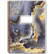 Keskin Color Marble 80 Yaprak Kareli Karton Kapak Spiralli Gri Defter