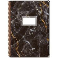 Keskin Color Marble 80 Yaprak Kareli Karton Kapak Spiralli Siyah 16.5 x 22.5 cm Defter