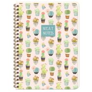 Keskin Color Neat Notes Cactus Love Pembe 20x28 100 Yaprak Kareli Spiralli Karton Kapak Okul Defteri