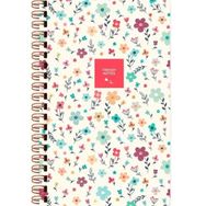 Keskin Color Sert Kapak Çizgili Çiçek Krem Çiçek 13x21 cm Spiralli Defter