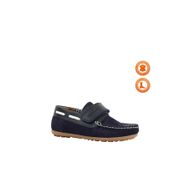 Kids A More Arlon Lacivert Tek Cırtlı Deri Erkek Çocuk Loafer Ayakkabı