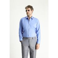 Kiğılı Uzun Kol Slim Fit Dar Kesim Aqua Mavisi Non Iron Ütü Gerektirmeyen Pamuklu Gömlek Erkek Klasik Stil - XS