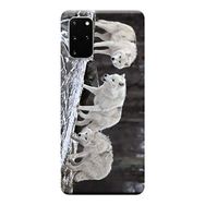 Kılıf Merkezi 182 Samsung Galaxy S20 Plus SM-G985F Beyaz Kurtlar Baskılı Silikon Kılıf