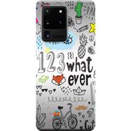Kılıf Merkezi 334 Samsung Galaxy S20 Ultra SM-G988B 123What Ever Baskılı Silikon Kılıf