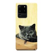 Kılıf Merkezi 470 Samsung Galaxy S20 Ultra SM-G988B Kedi Resim Baskılı Silikon Kılıf