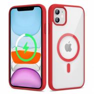 Kilifplus iPhone 11 Magsafe Wireless Şarj Özellikli Silikon Zore Ege Kapak Kırmızı Kılıf