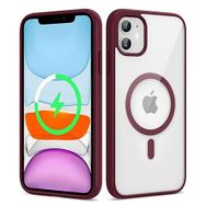 Kilifplus iPhone 11 Magsafe Wireless Şarj Özellikli Silikon Zore Ege Kapak Mürdüm Kılıf