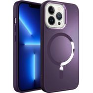 Kilifplus iPhone 12 Pro (6.1) Magsafe Wireless Şarj Özellikli Stil Kapak Koyu Mor Kılıf