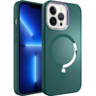 Kilifplus iPhone 12 Pro (6.1) Magsafe Wireless Şarj Özellikli Stil Kapak Koyu Yeşil Kılıf