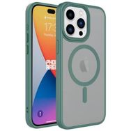 Kilifplus iPhone 15 (6.1) Mat Arka Yüzey Wireless Şarj Özellikli Zore Flet Magsafe Kapak Yeşil Kılıf
