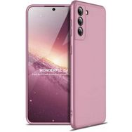 Kilifplus Samsung Galaxy S21 FE 3 Parçalı 360 Tam Korumalı Rubber AYS Kapak Rose Gold Kılıf