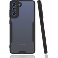 Kilifplus Samsung Galaxy S21 FE Kamera Lens Korumalı Arkası Şeffaf Silikon Kapak Siyah Kılıf
