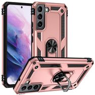 Kilifplus Samsung Galaxy S22 Zırhlı Standlı Mıknatıslı Tank Kapak Rose Gold Kılıf