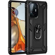 Kilifplus Xiaomi Mi 11T Pro Zırhlı Standlı Mıknatıslı Tank Kapak Siyah Kılıf