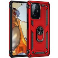 Kilifplus Xiaomi Mi 11T Zırhlı Standlı Mıknatıslı Tank Kapak Kırmızı Kılıf