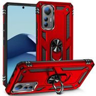 Kilifplus Xiaomi Mi 12 Lite Kırmızı Zırhlı Standlı Mıknatıslı Tank Kapak Kılıf