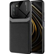 Kilifplus Xiaomi Poco M3 Deri Görünümlü Emiks Kapak Siyah Telefon Kılıfı