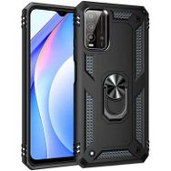 Kilifplus Xiaomi Poco M3 Zırhlı Standlı Mıknatıslı Tank Kapak Siyah Telefon Kılıfı