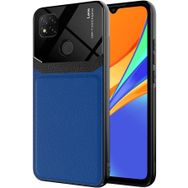 Kilifplus Xiaomi Redmi 9C Deri Görünümlü Emiks Kapak Mavi Kılıf
