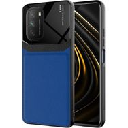 Kilifplus Xiaomi Redmi 9T Deri Görünümlü Emiks Kapak Mavi Kılıf