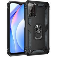 Kilifplus Xiaomi Redmi 9T Zırhlı Standlı Mıknatıslı Tank Siyah Kapak Kılıf