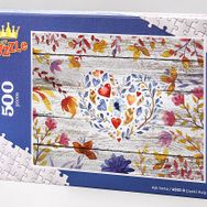King Of Puzzle Çiçekli Kalp 500 Parça Puzzle