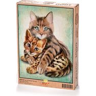 King Of Puzzle Kedi ve Kaplan Yavrusu 1000 Parça Puzzle
