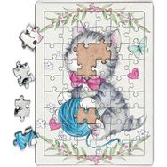 King Of Puzzle Minik Tekir ve Yumak 54 Parça Puzzle