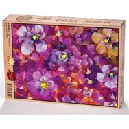 King Of Puzzle Mor Menekşeler Ahşap 1000 Parça BC09-M Puzzle