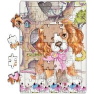 King Of Puzzle Sevimli Köpek ve Ağaç Ev 54 Parça Puzzle