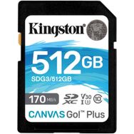 Kingston SDG3/512GB 512GB Canvas Go+ Hafıza Kartı