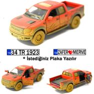 Kinsmart KT5365DY Çamurlu Kırmızı 2013 Ford F-150 SVT Raptor Super Crew 1:46 Model Araba